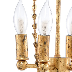 Chelsea House Hillsboro Blackened Gold Leaf Chandelier — Open Iron Sphere, 4-Light Ambient Fixture For Dining & Entryway 69124