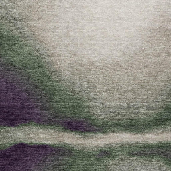 HomeRoots 10' Abstract Washable Area Rug in Fern Green, Purple & Beige - Durable Indoor/Outdoor Design! 691241
