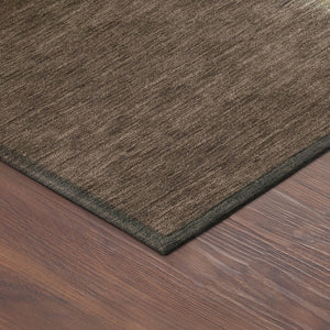 HomeRoots 8' Washable Round Area Rug with Bold Abstract Design in Chocolate, Gold & Plum for Indoor/Outdoor Use 691244