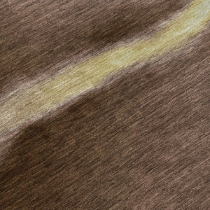 HomeRoots 8' Washable Round Area Rug with Bold Abstract Design in Chocolate, Gold & Plum for Indoor/Outdoor Use 691244