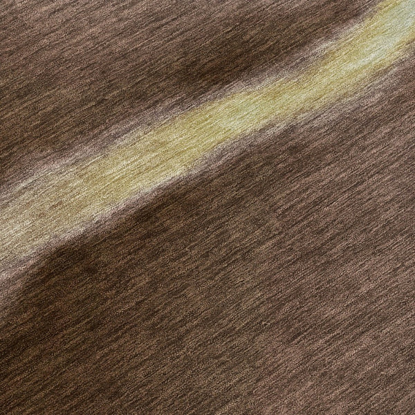 HomeRoots 8' Washable Round Area Rug with Bold Abstract Design in Chocolate, Gold & Plum for Indoor/Outdoor Use 691244