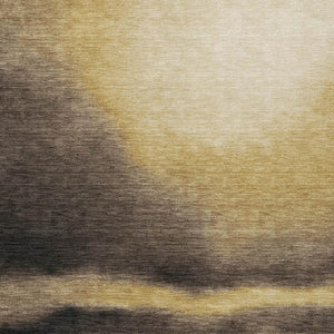 HomeRoots 5' X 8' Amber Black and Brown Abstract Area Rug – Stylish, Washable, Durable for Indoor & Outdoor Use 691255