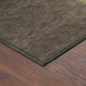 HomeRoots 8' Round Amber and Black Abstract Rug – Stylish, Washable Indoor/Outdoor Area Decor for Any Space 691256