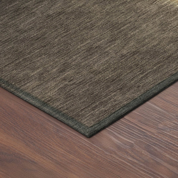 HomeRoots 8' Round Amber and Black Abstract Rug – Stylish, Washable Indoor/Outdoor Area Decor for Any Space 691256