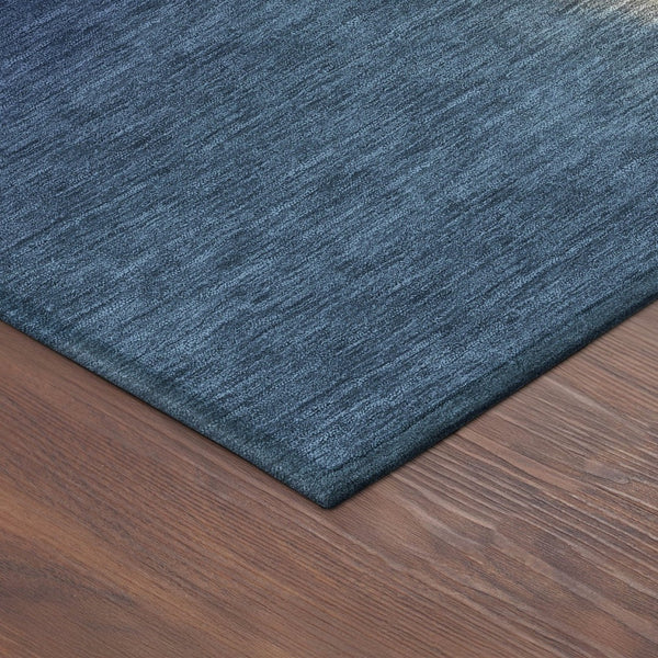 HomeRoots 10' Navy Blue, Gold & Beige Abstract Rug - Washable Indoor/Outdoor Area Rug for Stylish Durability 691265