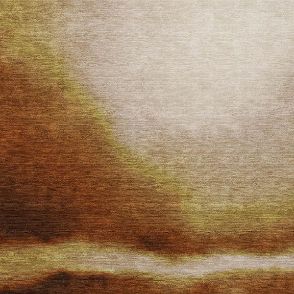 HomeRoots 8' X 10' Modern Rust Copper Beige Abstract Washable Area Rug for Indoor & Outdoor Durability 691269