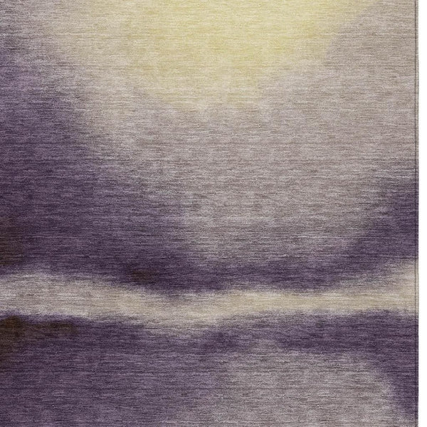 HomeRoots 9' X 12' Abstract Area Rug in Plum, Wheat & Ivory - Washable, Durable for Indoor & Outdoor Use! 691276