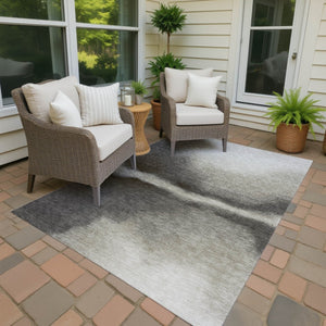 HomeRoots 9' X 12' Stylish Taupe Beige & Black Abstract Washable Area Rug for Indoor/Outdoor Durability & Appeal 691282
