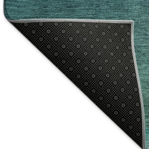 HomeRoots 8' Teal Blue Round Abstract Area Rug – Stylish, Washable Design for Indoor & Outdoor Spaces, 96" Diameter 691286