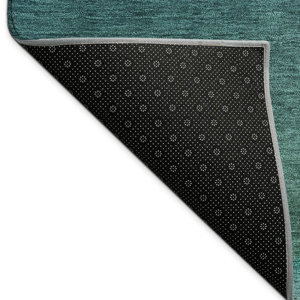 HomeRoots 8' Teal Blue Round Abstract Area Rug – Stylish, Washable Design for Indoor & Outdoor Spaces, 96" Diameter 691286