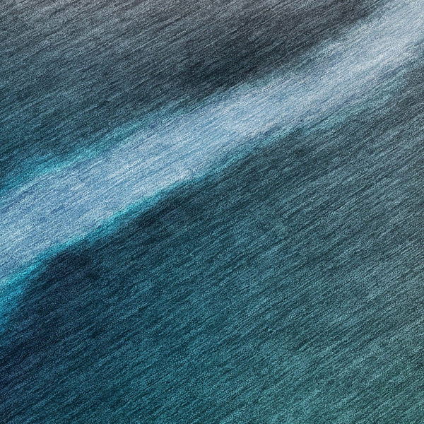 HomeRoots 9' X 12' Teal Blue Abstract Washable Area Rug – Stylish, Durable, Versatile for Indoor & Outdoor Use 691288
