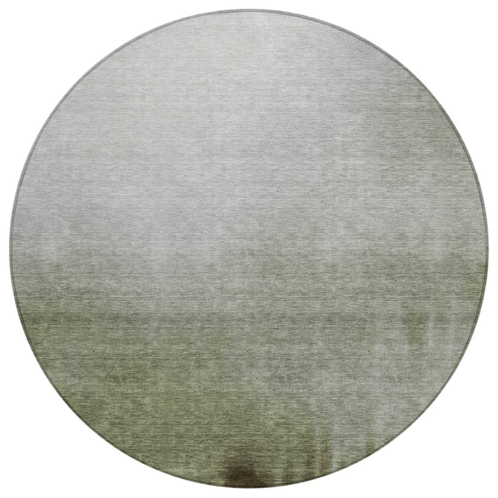 HomeRoots 8' Vibrant Lime Green Round Abstract Area Rug - Stylish, Washable, Durable for Indoor/Outdoor Use 691298