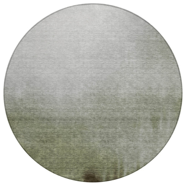 HomeRoots 8' Vibrant Lime Green Round Abstract Area Rug - Stylish, Washable, Durable for Indoor/Outdoor Use 691298