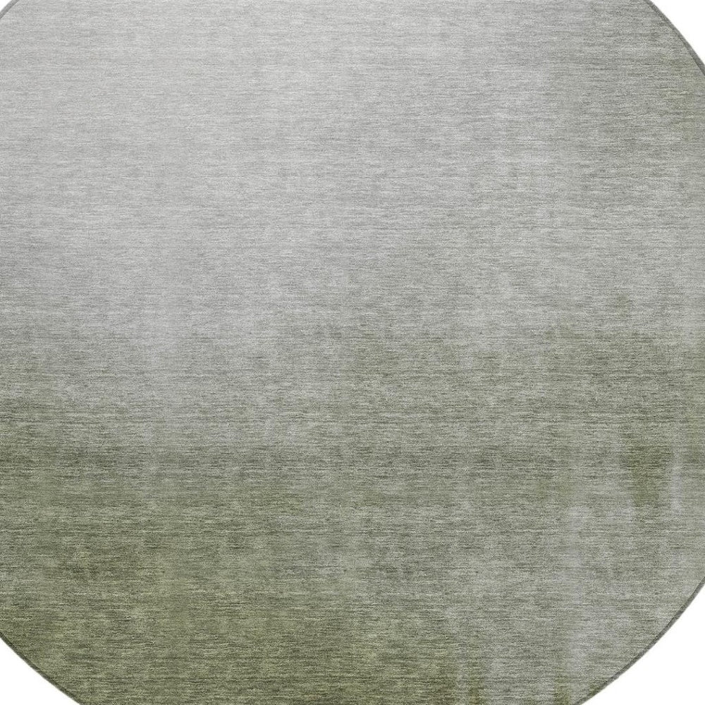 HomeRoots 8' Vibrant Lime Green Round Abstract Area Rug - Stylish, Washable, Durable for Indoor/Outdoor Use 691298