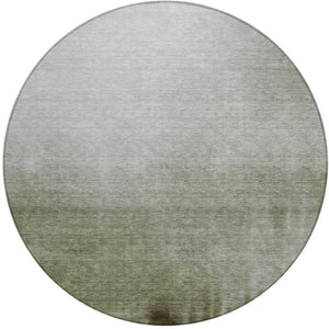 HomeRoots 8' Vibrant Lime Green Round Abstract Area Rug - Stylish, Washable, Durable for Indoor/Outdoor Use 691298