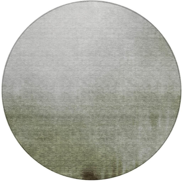HomeRoots 8' Vibrant Lime Green Round Abstract Area Rug - Stylish, Washable, Durable for Indoor/Outdoor Use 691298