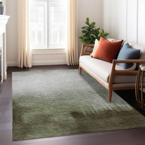 HomeRoots 10' Vibrant Lime Green, Brown & Beige Abstract Washable Area Rug for Indoor/Outdoor Use - Durable & Easy Care! 691301