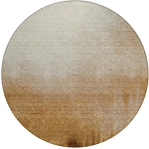 HomeRoots 8' Copper Abstract Round Rug - Stylish, Washable Indoor/Outdoor Area Rug for High-Traffic Spaces 691304