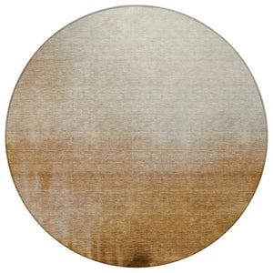 HomeRoots 8' Copper Abstract Round Rug - Stylish, Washable Indoor/Outdoor Area Rug for High-Traffic Spaces 691304