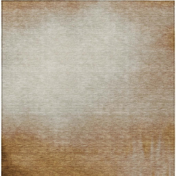 HomeRoots 8' X 10' Stylish Copper, Ivory & Chocolate Abstract Washable Area Rug for Indoor/Outdoor Use 691305