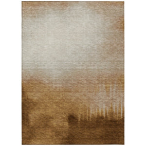 HomeRoots 8' X 10' Stylish Copper, Ivory & Chocolate Abstract Washable Area Rug for Indoor/Outdoor Use 691305