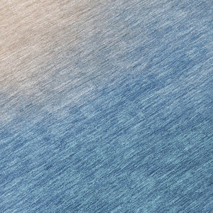 HomeRoots 5' X 8' Durable Denim Blue, Beige & Cream Abstract Area Rug – Stylish, Washable for Indoor/Outdoor Use 691309