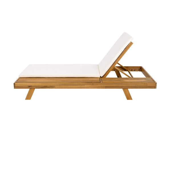 English Elm Christopher Knight Home® - Lounge Chaise Set - Stylish Acacia Wood, Water-Resistant Cushions, Adjustable Comfort For Outdoors! N770P253442T_N770P253018C