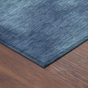 HomeRoots 8' Modern Round Abstract Area Rug in Denim Blue, Beige & Cream - Washable, Durable & Stylish! 691310