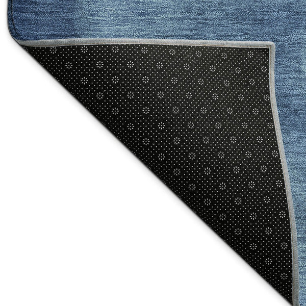 HomeRoots 9' Indoor Outdoor Abstract Area Rug in Denim Blue, Beige & Cream - Washable, Durable, Stylish Decor 691312