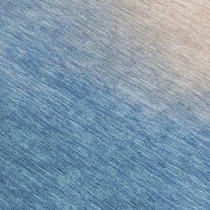 HomeRoots 10' Modern Abstract Denim Blue and Beige Washable Area Rug for Indoor and Outdoor Spaces 691313