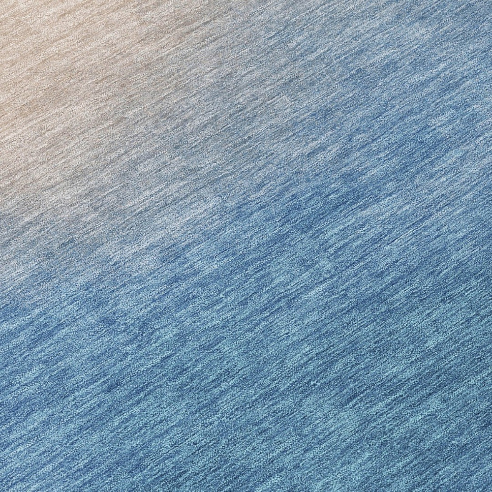 HomeRoots 10' Modern Abstract Denim Blue and Beige Washable Area Rug for Indoor and Outdoor Spaces 691313