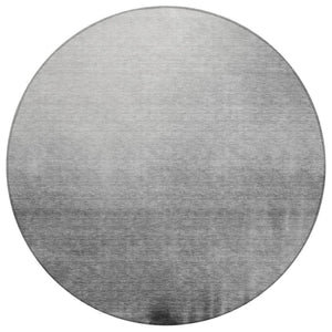 HomeRoots 8' Modern Gray Silver Black Round Abstract Area Rug - Washable, Durable Design for Indoor/Outdoor Use 691322