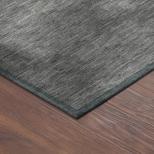 HomeRoots 8' Modern Gray Silver Black Round Abstract Area Rug - Washable, Durable Design for Indoor/Outdoor Use 691322