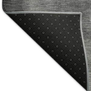 HomeRoots 8' Modern Gray Silver and Black Abstract Area Rug – Durable, Washable, Indoor-Outdoor Design for All Spaces 691323