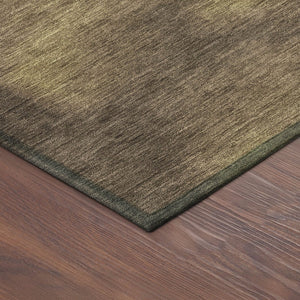 HomeRoots 8' Round Washable Area Rug in Amber Brown & Ivory - Stylish Geometric Design for Indoor/Outdoor Use 691328