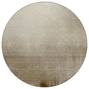 HomeRoots 8' Khaki Brown & Beige Round Abstract Rug - Stylish, Washable, Durable for Indoor & Outdoor Use! 691334