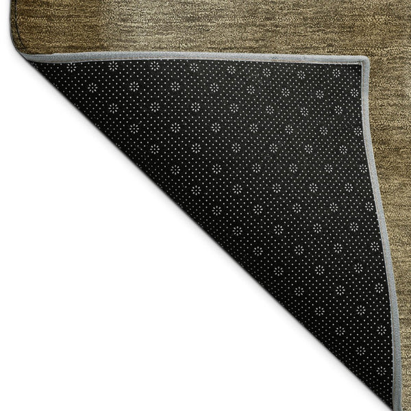 HomeRoots 8' Khaki Brown & Beige Round Abstract Rug - Stylish, Washable, Durable for Indoor & Outdoor Use! 691334