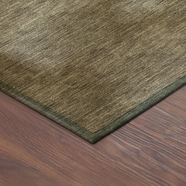HomeRoots 8' Khaki Brown & Beige Round Abstract Rug - Stylish, Washable, Durable for Indoor & Outdoor Use! 691334