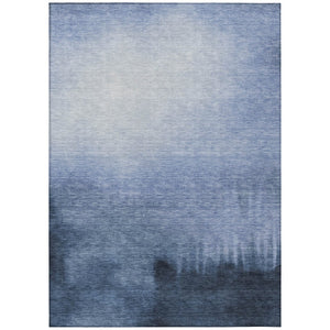 HomeRoots 8' X 10' Abstract Navy Blue & Charcoal Area Rug – Stylish, Washable, Indoor/Outdoor Durable Design 691341