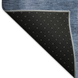 HomeRoots 8' X 10' Abstract Navy Blue & Charcoal Area Rug – Stylish, Washable, Indoor/Outdoor Durable Design 691341