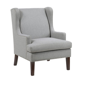 English Elm 1Pc Accent Chair With Foam Cushion, Gray Fabric Upholstery & Nailhead Trim For Stylish Living Spaces B011P287705