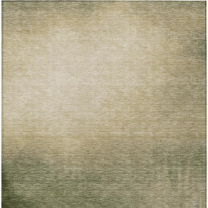 HomeRoots 5' Stylish Abstract Washable Area Rug in Olive Green, Beige & Wheat - Perfect for Indoor & Outdoor Use 691345