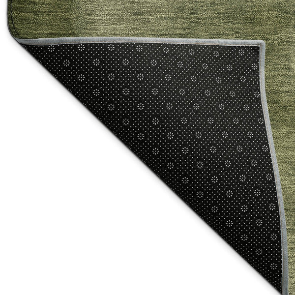 HomeRoots 5' Stylish Abstract Washable Area Rug in Olive Green, Beige & Wheat - Perfect for Indoor & Outdoor Use 691345