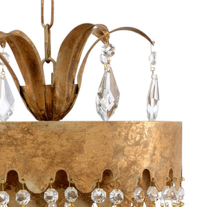 Chelsea House Barton Venetian Gold Pendant With Clear Crystal Accents — Italian-Made Elegant Lighting For Dining/Entryway 69135