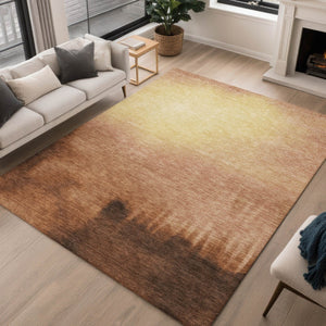 HomeRoots 10' X 14' Rust Orange Abstract Indoor Outdoor Area Rug - Durable, Washable & Versatile Design for All Spaces 691355