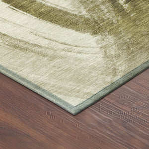 HomeRoots 9' X 12' Stylish Khaki Beige & Brown Abstract Washable Area Rug for Indoor/Outdoor Spaces 691360