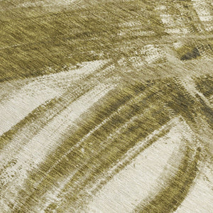 HomeRoots 10' Khaki Beige and Brown Abstract Area Rug - Washable, Stain Resistant, Perfect for Indoor/Outdoor Use! 691361