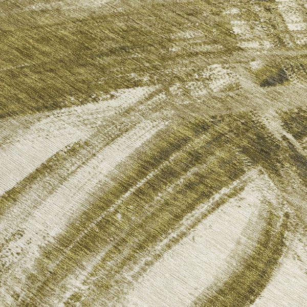 HomeRoots 10' Khaki Beige and Brown Abstract Area Rug - Washable, Stain Resistant, Perfect for Indoor/Outdoor Use! 691361