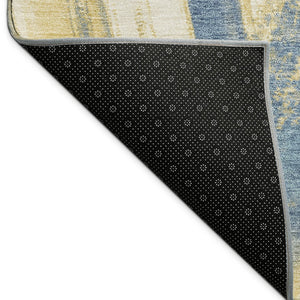 HomeRoots 9' X 12' Navy Blue Abstract Area Rug - Stylish, Durable, Washable for Indoor & Outdoor Spaces! 691366