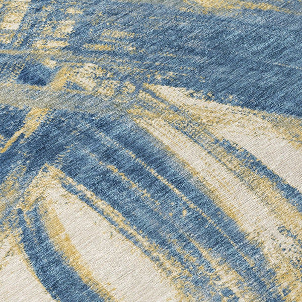 HomeRoots 9' X 12' Navy Blue Abstract Area Rug - Stylish, Durable, Washable for Indoor & Outdoor Spaces! 691366